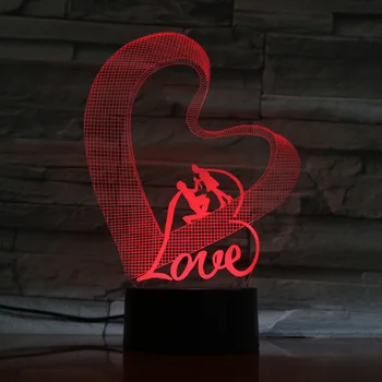 Love 3D Visual night light LED Bedside Table lamp Creative Colors Luminaria Indoor Decor lighting Acrylic Crafts Gifts for Lover
Love 3D Visual night light LED Bedside Table lamp Creative Colors Luminaria Indoor Decor lighting Acrylic Crafts Gifts for Lover