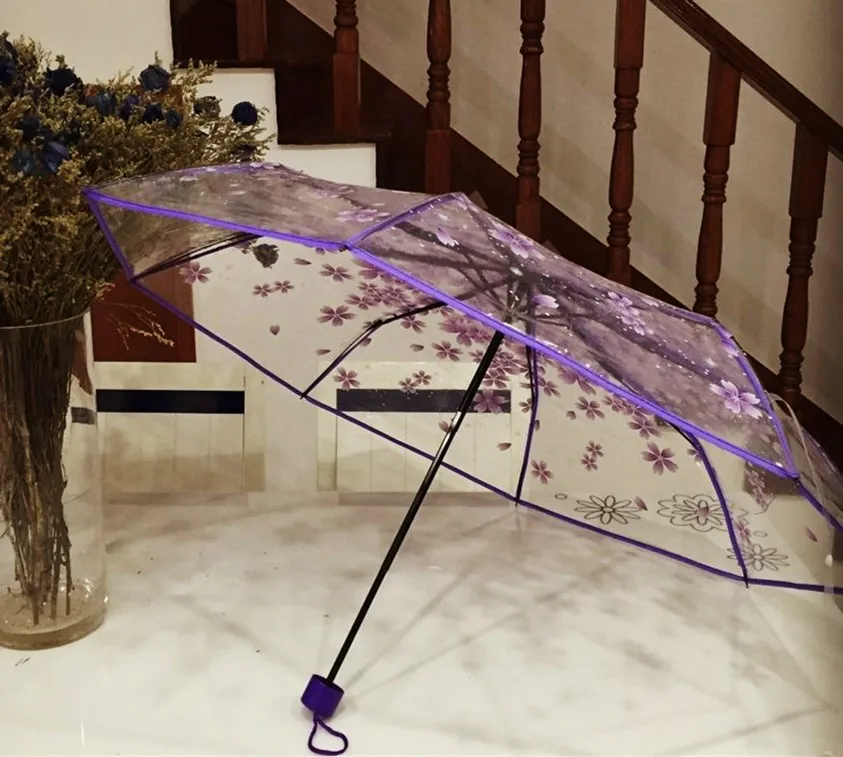 Transparent Umbrella Cherry Blossom Mushroom Sakura Women Rain Umbrella 3 Fold Romantic Prop Bumbershoot
Transparent Umbrella Cherry Blossom Mushroom Sakura Women Rain Umbrella 3 Fold Romantic Prop Bumbershoot