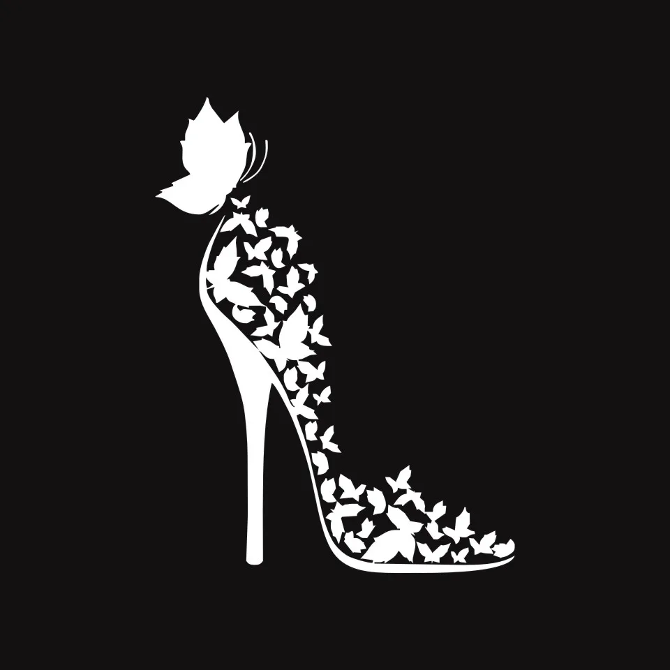 13cm17.1cm Fashion Butterfly Decor Vinyl Car Sticker Motorcycle Wall Window Auto Car Body Decal Stickers BlackSilverLaser (6)