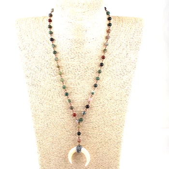 Free Shipping Fashion Bohemian Tribal Jewelry Rosary Chain White Ox Horn Moon Pendant Ethnic Necklace
Free Shipping Fashion Bohemian Tribal Jewelry Rosary Chain White Ox Horn Moon Pendant Ethnic Necklace