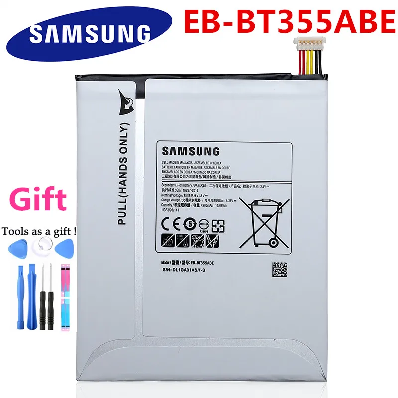 Original Replacement Samsung Battery For GALAXY Tab A 8.0 T355C GALAXY Tab5 SM-T355 SM-P350 P355C T350 T355 EB-BT355ABE 4200mAh
Original Replacement Samsung Battery For GALAXY Tab A 8.0 T355C GALAXY Tab5 SM-T355 SM-P350 P355C T350 T355 EB-BT355ABE 4200mAh