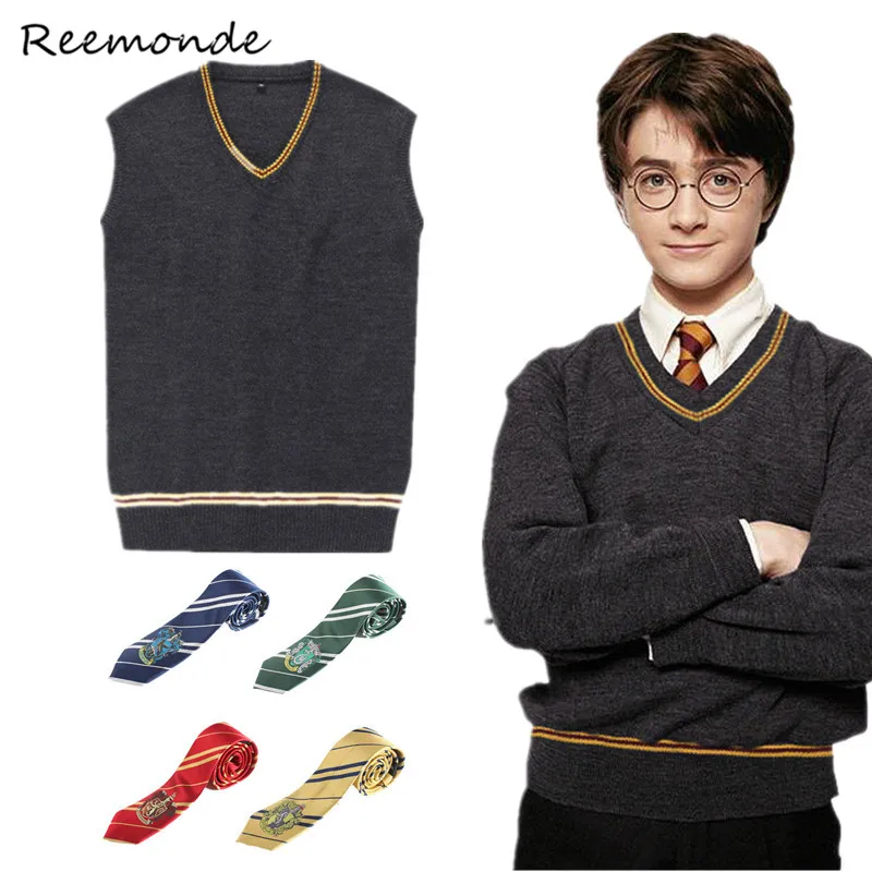 Adult Sweater Gryffindor Slytherin Cosplay Costume Sweater With Tie Waistcoat Vest Black all-match Daily Clothes Men Boys Girls
Adult Sweater Gryffindor Slytherin Cosplay Costume Sweater With Tie Waistcoat Vest Black all-match Daily Clothes Men Boys Girls