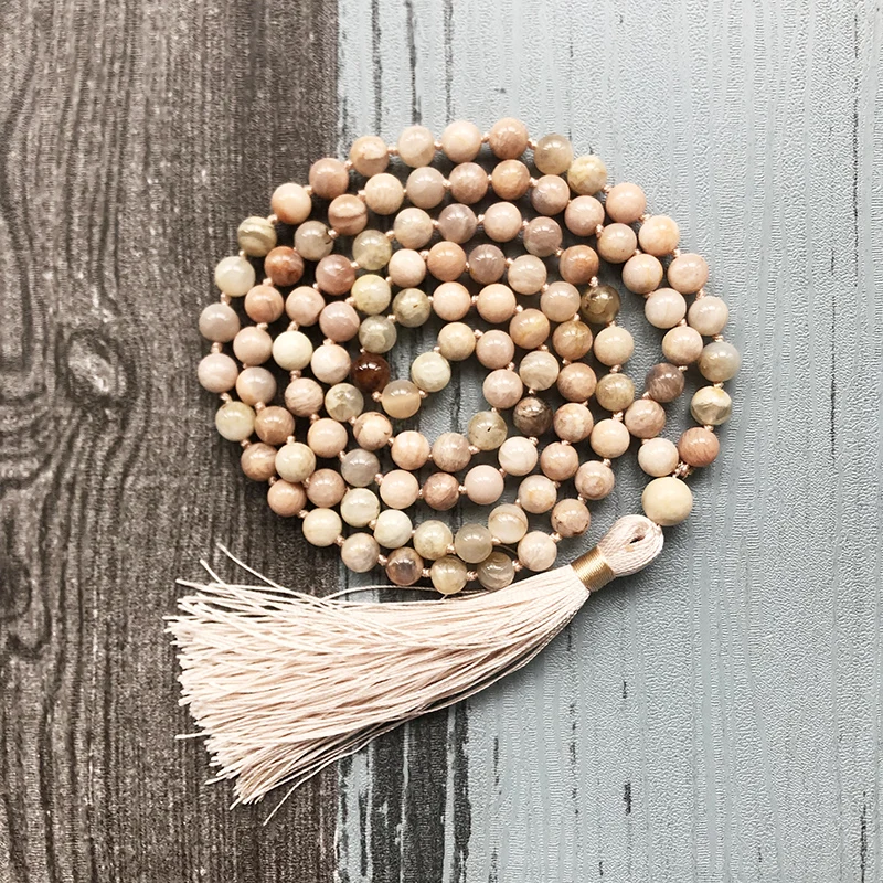 Romantic Tassel Necklaces Gift For Her 108 Beads Energy Sunstone Mala Necklace Boho Style Knotted Necklace Yoga Jewelry
Romantic Tassel Necklaces Gift For Her 108 Beads Energy Sunstone Mala Necklace Boho Style Knotted Necklace Yoga Jewelry