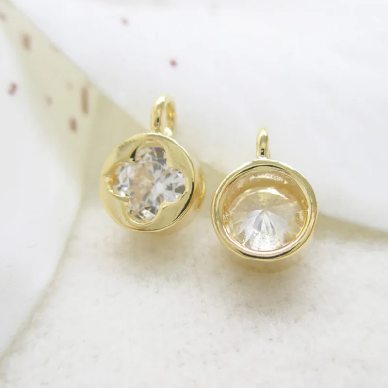 Gold filled round Clover CZ Zircon hollow Pendants for jewelry making accessories 6.5*10mm 10pcs
Gold filled round Clover CZ Zircon hollow Pendants for jewelry making accessories 6.5*10mm 10pcs
