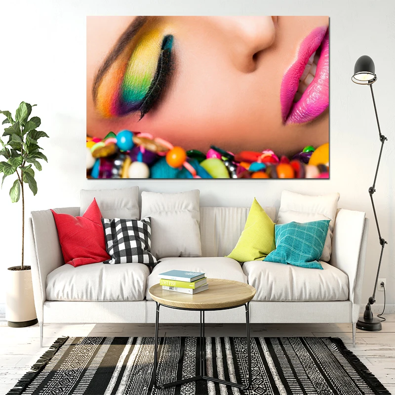 Portrait Beautiful Girl Red lips eyes Makeup Prints Poster Canvas Painting Wall Art For Living Room Wall Decoration
Portrait Beautiful Girl Red lips eyes Makeup Prints Poster Canvas Painting Wall Art For Living Room Wall Decoration