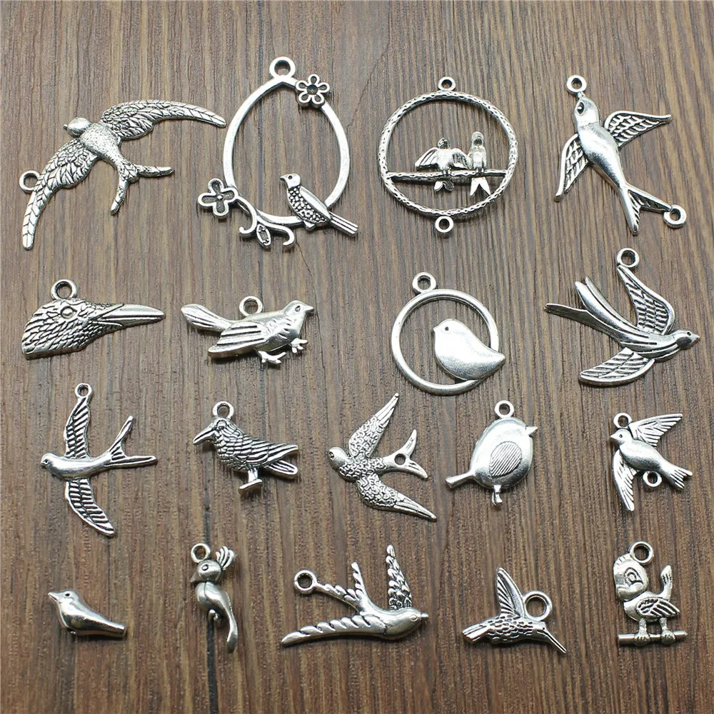15pcs/lot Bird Charms Antique Silver Color Bird Charms Pendants For Bracelets Flying Bird Charms Making Jewelry
15pcs/lot Bird Charms Antique Silver Color Bird Charms Pendants For Bracelets Flying Bird Charms Making Jewelry