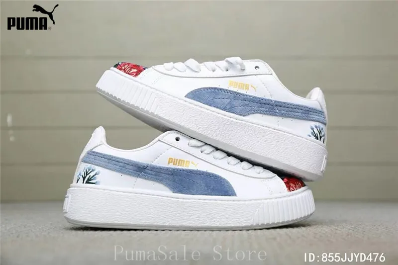 

2018 New Arrival PUMA Platform Hyper Emb Rihanna Sneaker Flower Embroidery Women Badminton Shoes Size EUR35-39