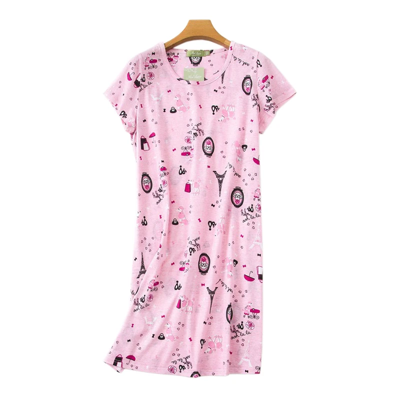 Pink sweet Cartoon Animal nightgowns women 100% cotton Summer short sleeve sexy bear sleepdress women night dress
Pink sweet Cartoon Animal nightgowns women 100% cotton Summer short sleeve sexy bear sleepdress women night dress