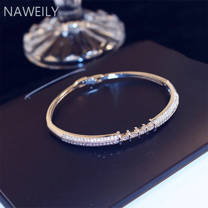 NAWEILY Brand Luxury White CZ Zircon Bracelet Cuff Bangles For Women High-end Wedding Jewelry Gifts Best Crystal Bracelet
NAWEILY Brand Luxury White CZ Zircon Bracelet Cuff Bangles For Women High-end Wedding Jewelry Gifts Best Crystal Bracelet