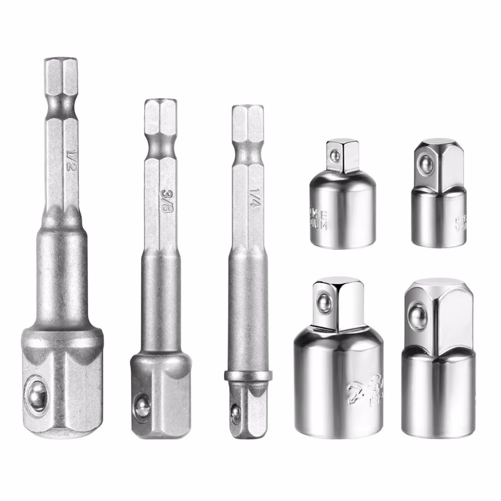 4Pcs Socket Adapter and Reducer Set + 3Pcs Power Hexagonal Shank Extension Bit Set Drill 1/4", 3/8",1/2" Sleeve Wind Batch
4Pcs Socket Adapter and Reducer Set + 3Pcs Power Hexagonal Shank Extension Bit Set Drill 1/4", 3/8",1/2" Sleeve Wind Batch