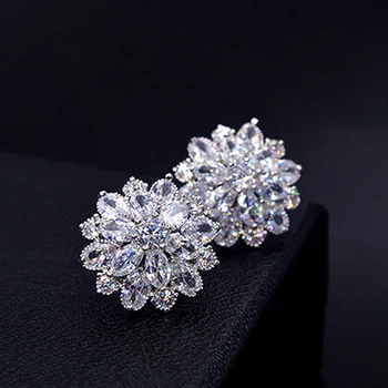 2020 Design Wedding Jewelry Luxury Clear AAA Austrian Zircon Earrings Elegant Flower Stud Earrings For Women Personality Gifts
2020 Design Wedding Jewelry Luxury Clear AAA Austrian Zircon Earrings Elegant Flower Stud Earrings For Women Personality Gifts