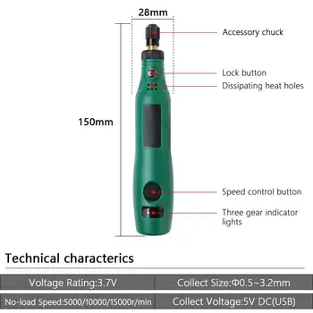TPFOCUS Electric Drill Grinding Set Kit 3.6V DC Grinder Milling Polishing Engraving Tool Drill Engraver Pen Grinding Machine
TPFOCUS Electric Drill Grinding Set Kit 3.6V DC Grinder Milling Polishing Engraving Tool Drill Engraver Pen Grinding Machine