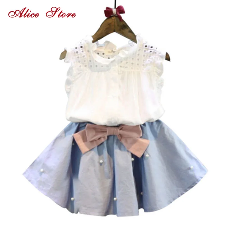 2-8 Years Kids Clothes for Girls The Bow Skirt and Lace Top Summer Suit Korean Style Children's Clothing Sets Baby Toddler Set
2-8 Years Kids Clothes for Girls The Bow Skirt and Lace Top Summer Suit Korean Style Children's Clothing Sets Baby Toddler Set