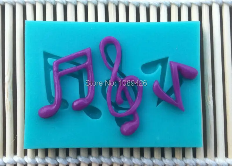 Image Musical note shapes 100% food grade silicone baking molds, cake fondant decorating tools, silicone soap molds