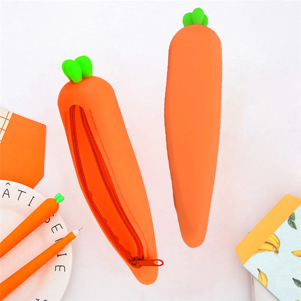 Creative Carrot Silicone Stationery Pen Bags Gift School Zip Closure Pen Case Cosmetic Makeup Storage Bag Purse
Creative Carrot Silicone Stationery Pen Bags Gift School Zip Closure Pen Case Cosmetic Makeup Storage Bag Purse
