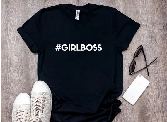 

Skuggnas Girlboss с принтом букв футболка феминизм хэштегом блогер гранж гот футболки Tumblr рубашка эстетическое Повседневное harajuku топы