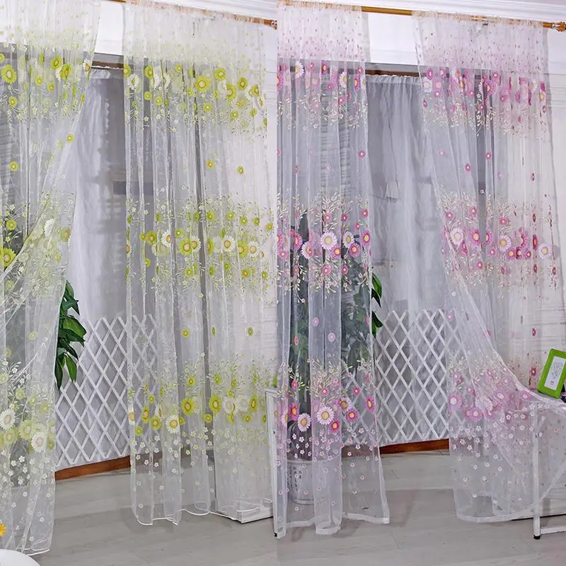 1M x 2M Curtain Sunflower Pattern Tulle Voile Curtains for Living Room Window Sheer Decor
1M x 2M Curtain Sunflower Pattern Tulle Voile Curtains for Living Room Window Sheer Decor