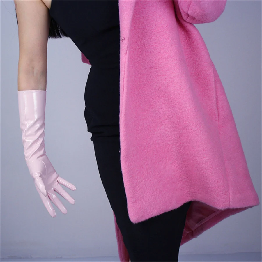 Women Patent Leather 40cm Gloves Long Section Simulation Leather PU Leather Mirror Bright Skin Light Pink Cherry Powder QPFH40
Women Patent Leather 40cm Gloves Long Section Simulation Leather PU Leather Mirror Bright Skin Light Pink Cherry Powder QPFH40