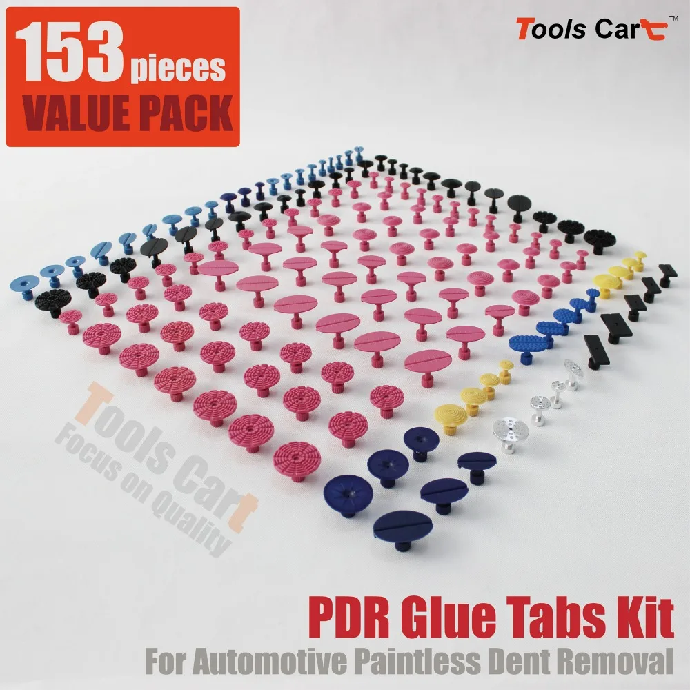 Image 153pc PDR Glue Tabs Painless Dent Repair Tools PDR Super Tab Glue Tabs   Variety Pack TAB 153