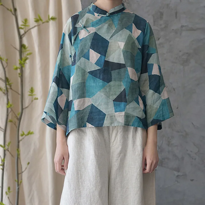 Johnature Ramie Women Shirts Vintage Blouses 2019 Spring New Stand Chinese Style Button Tops Loose Women Cloths Floral Shirts
Johnature Ramie Women Shirts Vintage Blouses 2019 Spring New Stand Chinese Style Button Tops Loose Women Cloths Floral Shirts