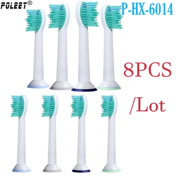 

Poleet 8Pcs/Lot Best Quality Electric Toothbrush Replacement Heads P-HX-6014 HX6014 For Philips Toothbrush Heads Oral Hygiene