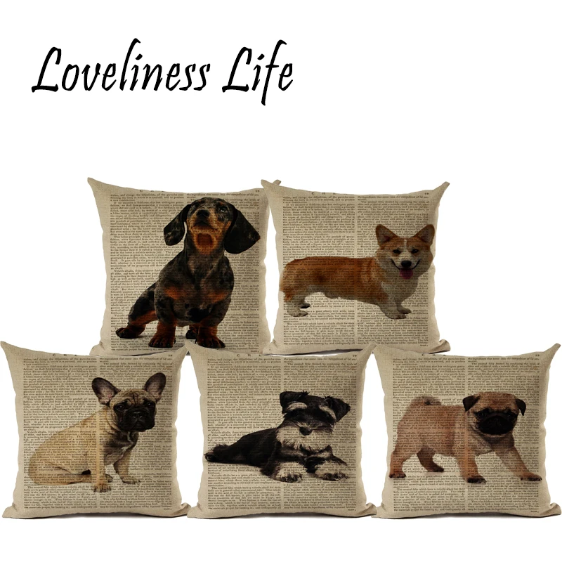 Retro Animal Cushion Cover Book Page With Dog for Children Decorative Sofa Throw Pillow Car Chair Home Decor Pillow Almofadas
Retro Animal Cushion Cover Book Page With Dog for Children Decorative Sofa Throw Pillow Car Chair Home Decor Pillow Almofadas