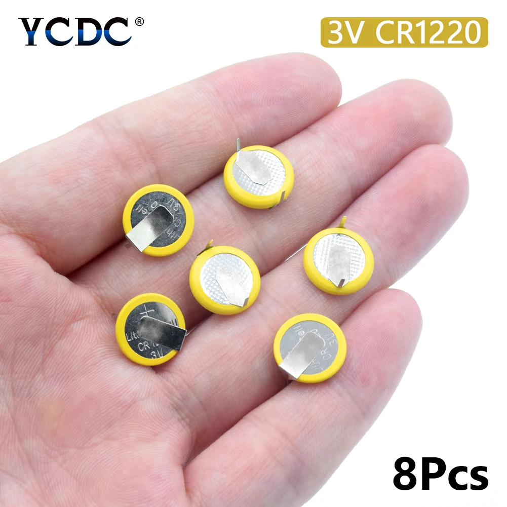 8Pcs Battery CR1220 3V 2 Tabs Coin Cell For Main Board Toy Electronic Scale mounting pins/tabs single use
8Pcs Battery CR1220 3V 2 Tabs Coin Cell For Main Board Toy Electronic Scale mounting pins/tabs single use