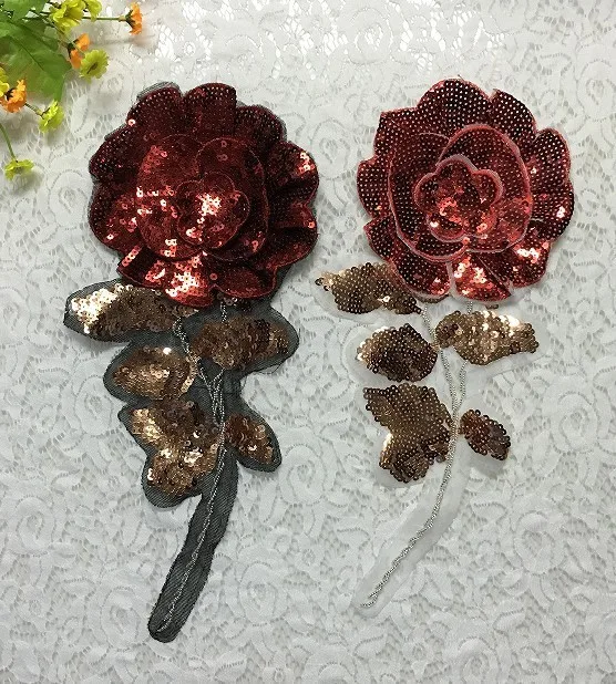 3D Rose Flower Beaded Stem Sequined Patches Dress Bags Decoration Clothes Accessories DIY Appliques 38x16cm Black White 5pcs/lot
3D Rose Flower Beaded Stem Sequined Patches Dress Bags Decoration Clothes Accessories DIY Appliques 38x16cm Black White 5pcs/lot