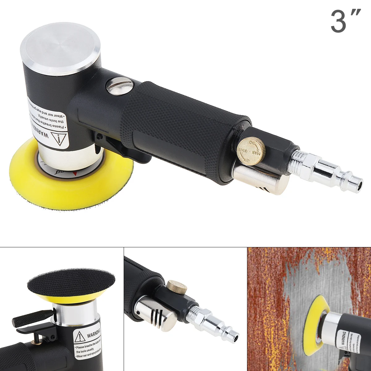 3 Inch Eccentric High-speed Pneumatic Sanding Machine with Push Switch and Sanding Pad for Mechanical / Furniture Polishing
3 Inch Eccentric High-speed Pneumatic Sanding Machine with Push Switch and Sanding Pad for Mechanical / Furniture Polishing