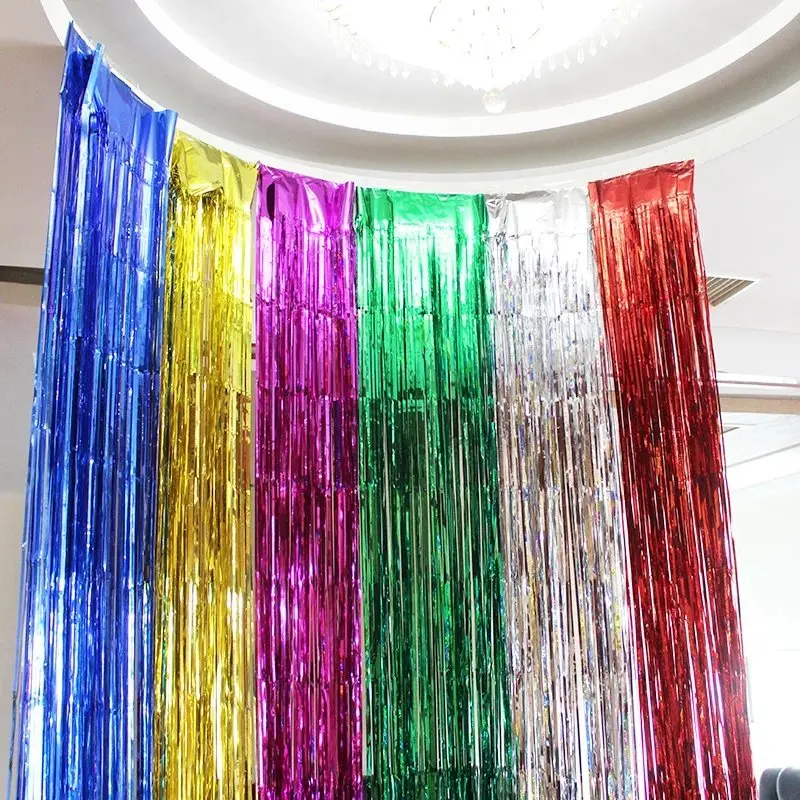 1X2M Twinkly foil fringe rain curtains birthday party backdrops Tinsel ribbon Rainbow wedding background wall decor Photo Props
1X2M Twinkly foil fringe rain curtains birthday party backdrops Tinsel ribbon Rainbow wedding background wall decor Photo Props