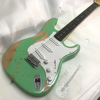 Free delivery, retro green electric guitar, customized color logo and shape according to customer requirements.
Free delivery, retro green electric guitar, customized color logo and shape according to customer requirements.