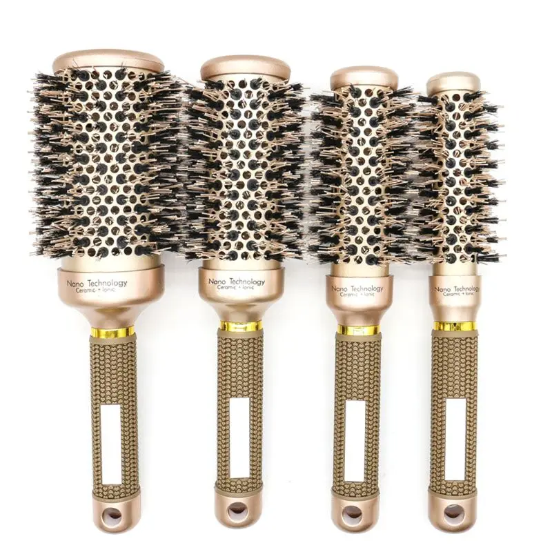 

1Pcs Round Hair Comb Hairdressing Curling Hair Brush Ceramic Iron Hair Comb Brush Curler Magic Comb Round Comb Hair Brushes