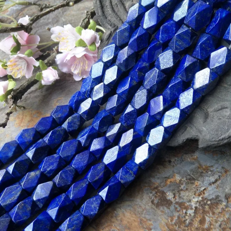 

loose beads lapis lazuli baroque faceted free shape 12*16mm for DIY jewelry making FPPJ wholesale beads nature