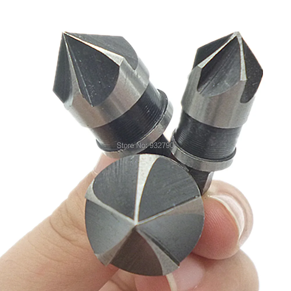 5 Flute Countersink Drill Bit Set Reamer Woodworking Chamfer