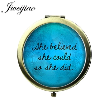 JWEIJIAO She believed she could as she did Pocket Mirror Favor Verse Quote Glass Cabochon Round Metal Floding Makeup mirrors
JWEIJIAO She believed she could as she did Pocket Mirror Favor Verse Quote Glass Cabochon Round Metal Floding Makeup mirrors