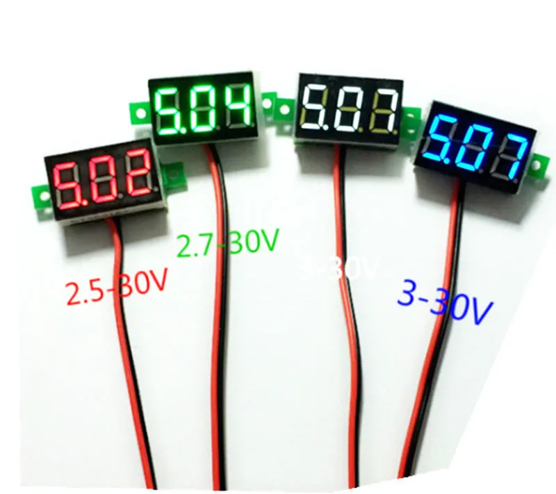 1pcs 0.36 two-wire DC 2.50 to 30V LCD Digital Voltmeter Voltimetro Red/Blue/Green LED Amp Volt Meter Gauge Voltage Meter
1pcs 0.36 two-wire DC 2.50 to 30V LCD Digital Voltmeter Voltimetro Red/Blue/Green LED Amp Volt Meter Gauge Voltage Meter