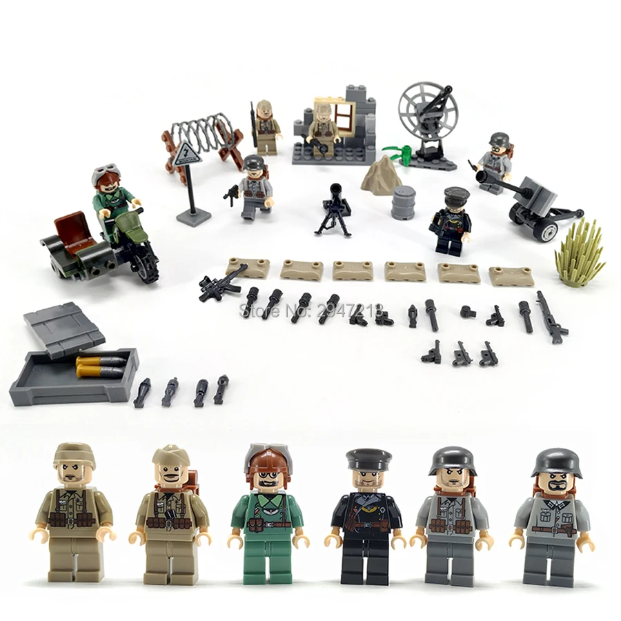 

hot compatible LegoINGlys military WW2 Building Blocks Desert eagle Special forces army war mini weapon figures brick toys gift