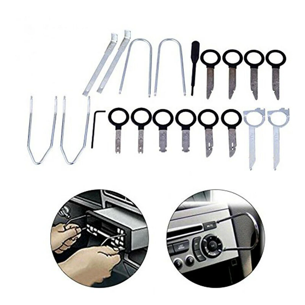 20pcs Auto Radio Door Clip Panel Trim Dash Audio Removal Installer Pry Tool Repair Tools Car Vehicular Trim Removal Tools kit
20pcs Auto Radio Door Clip Panel Trim Dash Audio Removal Installer Pry Tool Repair Tools Car Vehicular Trim Removal Tools kit
