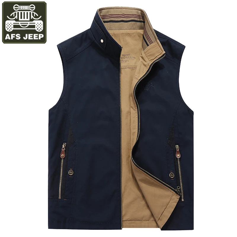 AFS JEEP Vest Men Military Multi-pockets Tactical Vest Male Double-sided Wear Pure Cotton Waistcoat Men Chaleco Big Size L-5XL
AFS JEEP Vest Men Military Multi-pockets Tactical Vest Male Double-sided Wear Pure Cotton Waistcoat Men Chaleco Big Size L-5XL