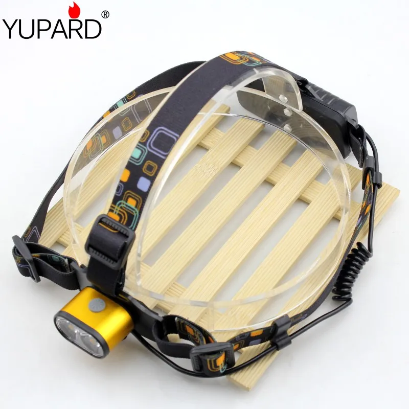 Светодиодный налобный фонарь YUPARD T6 2 * XM L с аккумулятором 18650 светодиодный