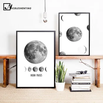 NICOLESHENTING Moon Phase Space Poster Prints Minimalist Wall Art Canvas Painting Picture Home Decor Nordic Style Decoration
NICOLESHENTING Moon Phase Space Poster Prints Minimalist Wall Art Canvas Painting Picture Home Decor Nordic Style Decoration