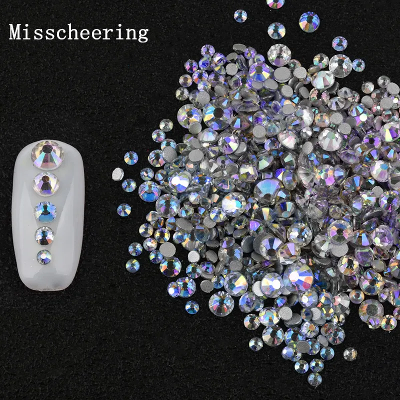 New 1 Pack Shining Crystal AB Color Nail Art Rhinestone Decorations Mixed Size Flat Back 3d Glitter Glass Manicure Nail Tools
New 1 Pack Shining Crystal AB Color Nail Art Rhinestone Decorations Mixed Size Flat Back 3d Glitter Glass Manicure Nail Tools