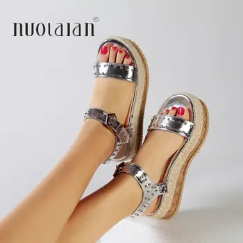 2019 Gold Silver Women Platform Sandals Ankle Strap Wedge Espadrilles Women Gladiator Sandals Summer Casual Shoes Woman
2019 Gold Silver Women Platform Sandals Ankle Strap Wedge Espadrilles Women Gladiator Sandals Summer Casual Shoes Woman