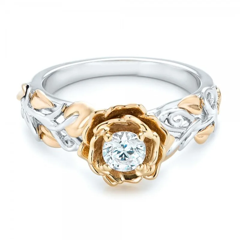 Flower Two-tone Shape Leaves Ring Micro-inlaid AAA Zircon Gold Ring Wedding Rings for Women Fashion Gift Jewelry Trend
Flower Two-tone Shape Leaves Ring Micro-inlaid AAA Zircon Gold Ring Wedding Rings for Women Fashion Gift Jewelry Trend