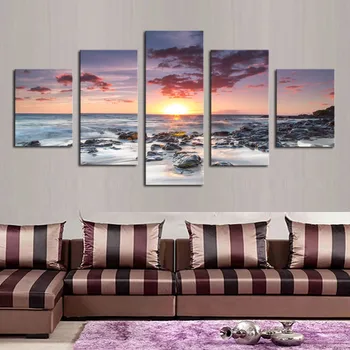 Modern HD 5 Piece Painting beach Sunset wave Canvas art decor wall pictures For Living Room canvas posters and prints artwork
Modern HD 5 Piece Painting beach Sunset wave Canvas art decor wall pictures For Living Room canvas posters and prints artwork