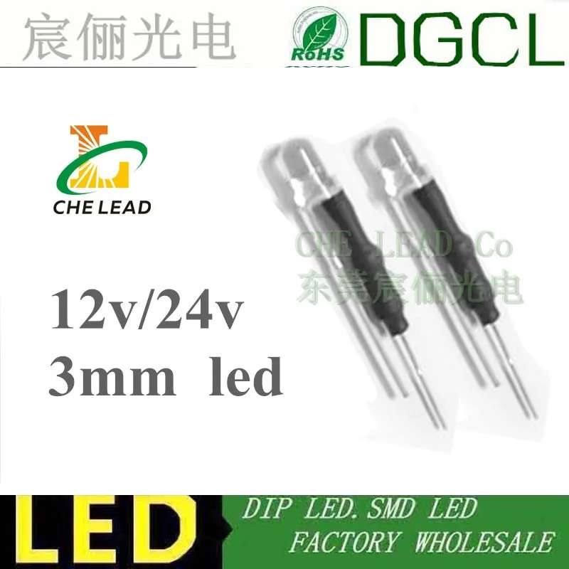 100pcs 12V/24V 3mm DIP LEDs DIODE Bulb with resistance Warm white/Red/Green/Blue/Yellow/White/Pink LED Lamp LED LIGHTING
100pcs 12V/24V 3mm DIP LEDs DIODE Bulb with resistance Warm white/Red/Green/Blue/Yellow/White/Pink LED Lamp LED LIGHTING