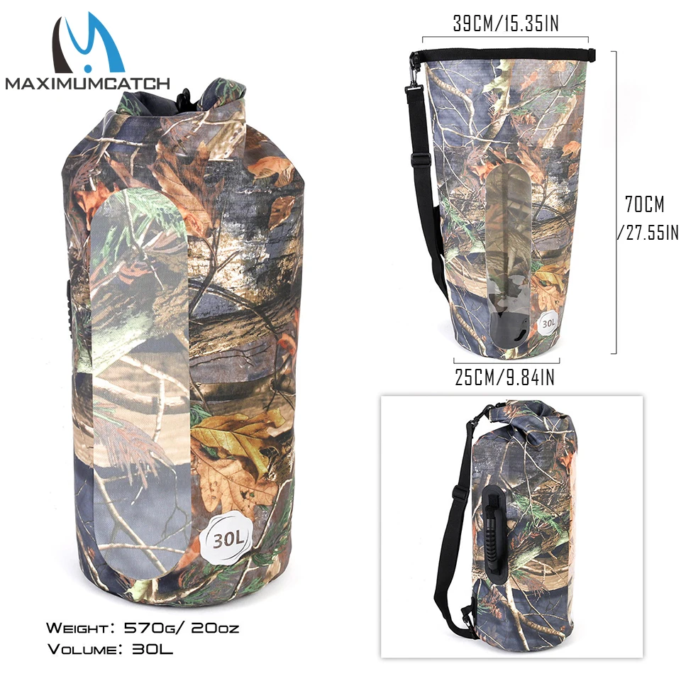 Maxcatch Waterproof Dry Fishing Bag 30L PVC Material Camo Outdoor Backpack Trekking Drifting Kayaking Rafting Storage Bag
Maxcatch Waterproof Dry Fishing Bag 30L PVC Material Camo Outdoor Backpack Trekking Drifting Kayaking Rafting Storage Bag