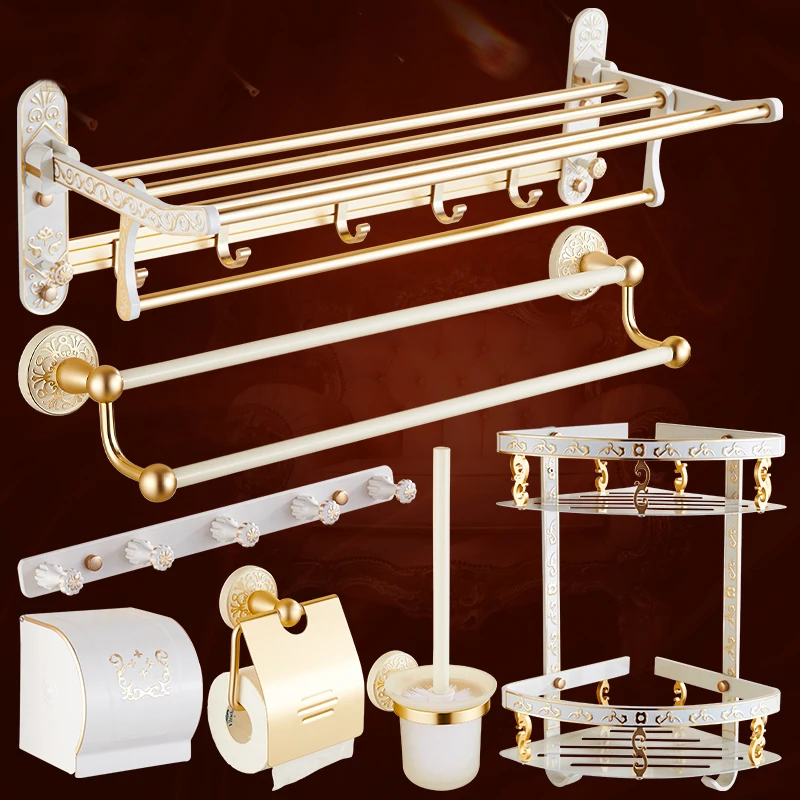 Lvory White Paint Space aluminum Bathroom Hardware Set Paper Holder Towel Bar Robe Hooks Toilet Brush Holders Shelves
Lvory White Paint Space aluminum Bathroom Hardware Set Paper Holder Towel Bar Robe Hooks Toilet Brush Holders Shelves