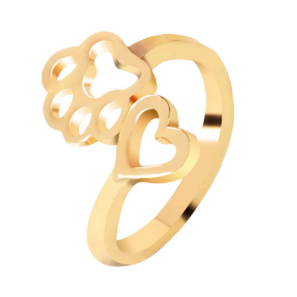 New Fashion Women Girl Cute Simple Metal Love Heart Cat Dog Foot Open Adjustable Rings Animal Style Hollow Paw Ring Jewelry
New Fashion Women Girl Cute Simple Metal Love Heart Cat Dog Foot Open Adjustable Rings Animal Style Hollow Paw Ring Jewelry