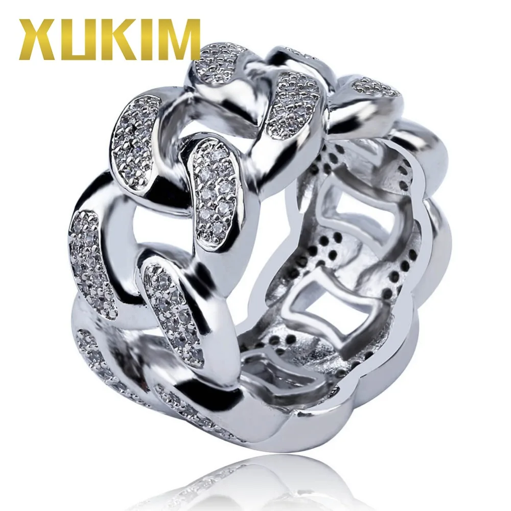 Xukim Jewelry Trendy Bling Bling Gold Silver Cuban Link Chain Ring AAA Cubic Zirconia ICed Out Hip Hop Jewelry Rings Gifts Party
Xukim Jewelry Trendy Bling Bling Gold Silver Cuban Link Chain Ring AAA Cubic Zirconia ICed Out Hip Hop Jewelry Rings Gifts Party